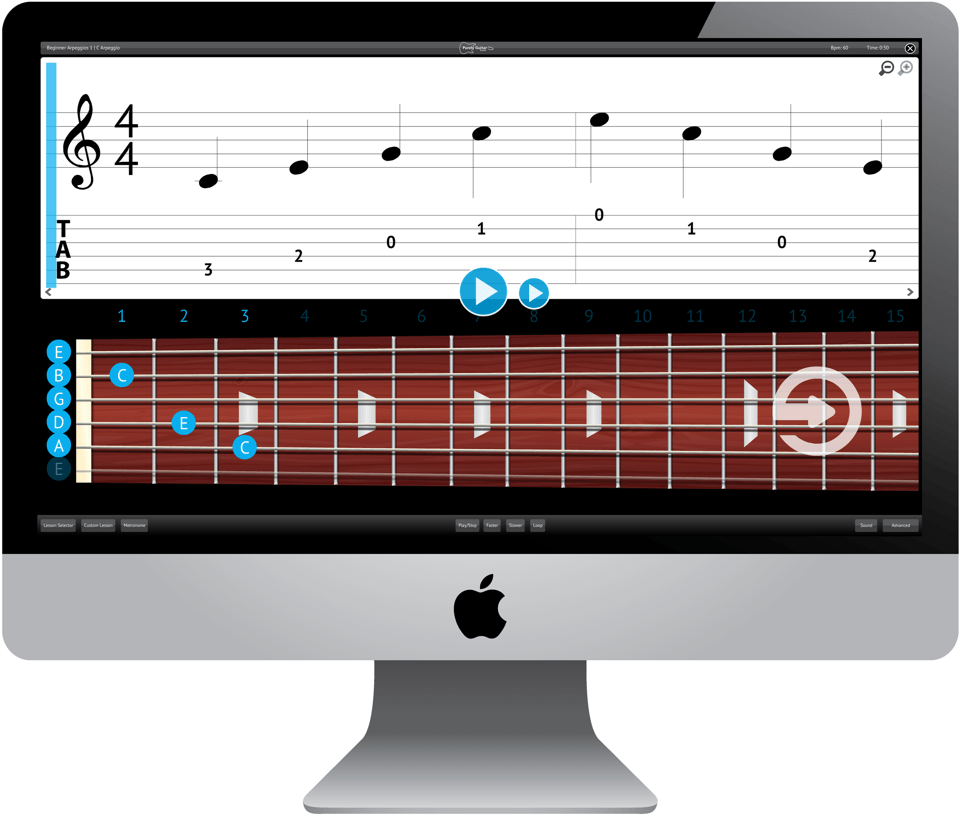 Purely Electric Guitar Software Application Screenshot